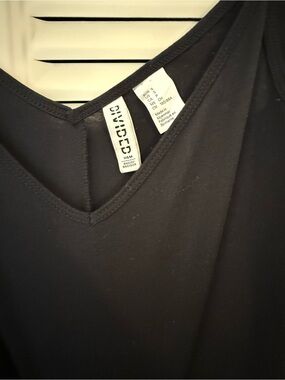 Divided Black V-Neck Short Sleeve Tee